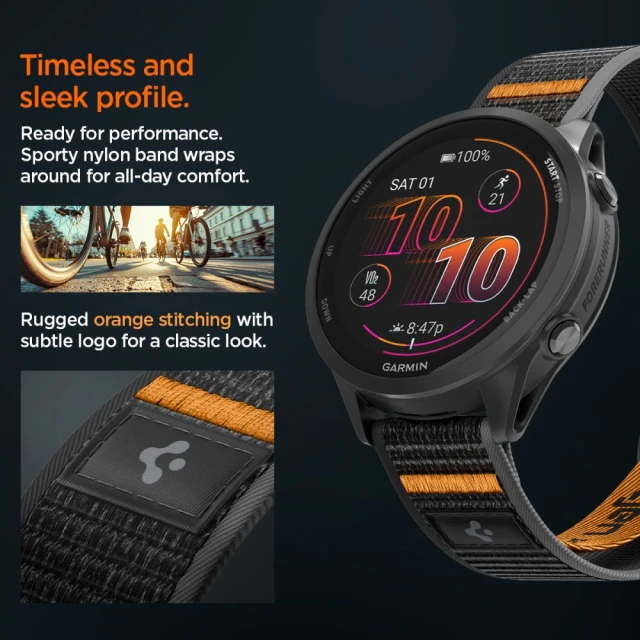 Ремінець Spigen Athlex Air для Garmin Quick Release 22 mm Active Black/Orange (AMP11425)