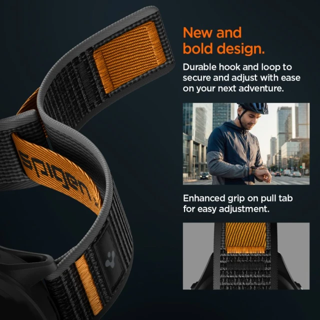 Ремінець Spigen Athlex Air для Garmin Quick Release 22 mm Active Black/Orange (AMP11425)
