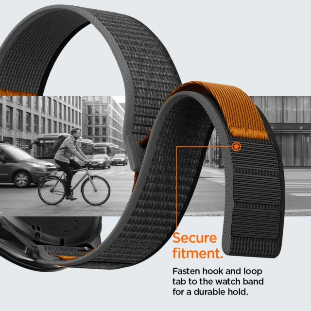 Ремінець Spigen Athlex Air для Garmin Quick Release 22 mm Active Black/Orange (AMP11425)
