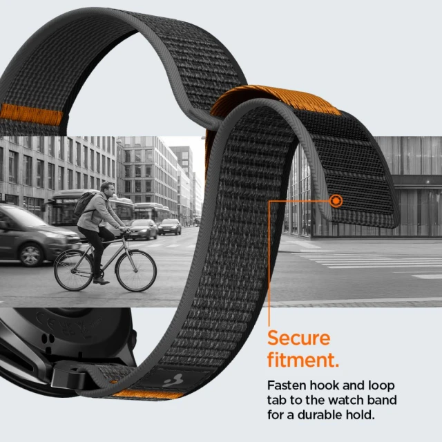 Ремінець Spigen Athlex Air для Garmin Quickfit 22 mm Black/Orange (AMP11426)