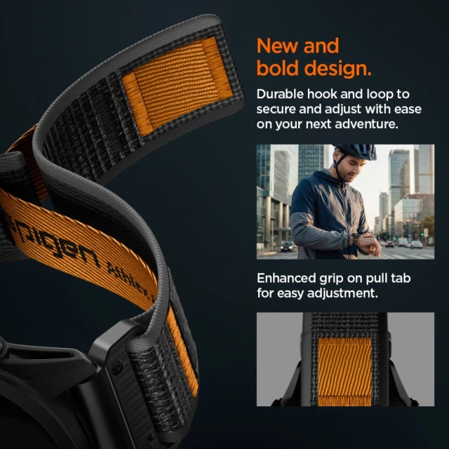 Ремінець Spigen Athlex Air для Garmin Quickfit 22 mm Black/Orange (AMP11426)