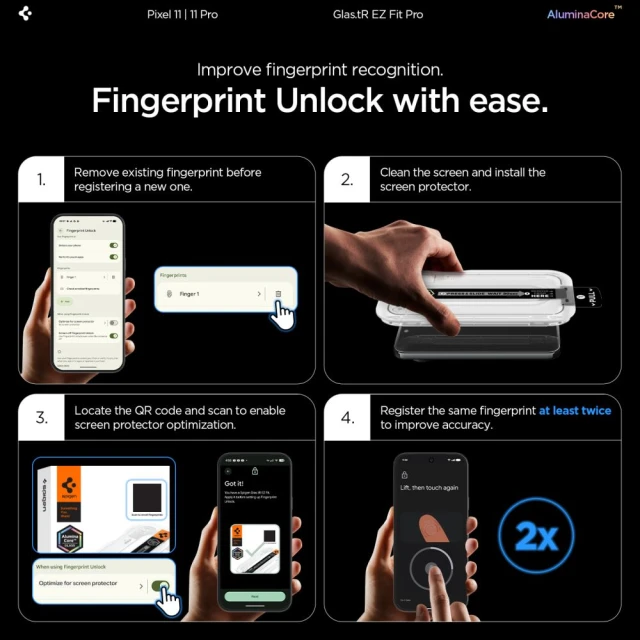 Захисне скло Spigen Glas.tR EZ Fit Pro AC для Google Pixel 11 | Pixel 11 Pro Clear (2 pack) (AGL11480)