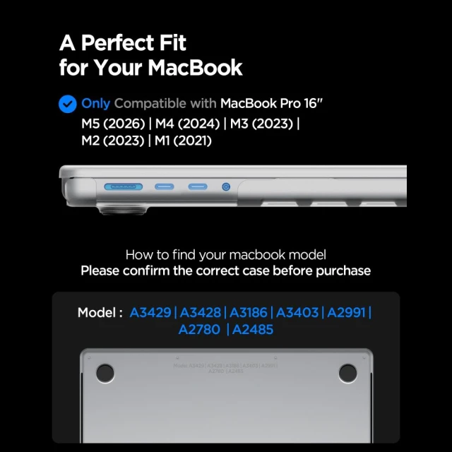 Чохол Spigen AirSkin для MacBook Pro 16 M1-M5/M5 Pro/M5 Pro Max 2021-2026 Clear (ACS11526)