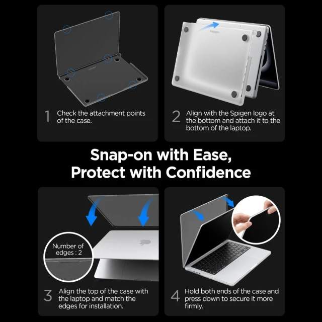 Чехол Spigen AirSkin для MacBook Pro 16 M1-M5/M5 Pro/M5 Pro Max 2021-2026 Black (ACS11527)