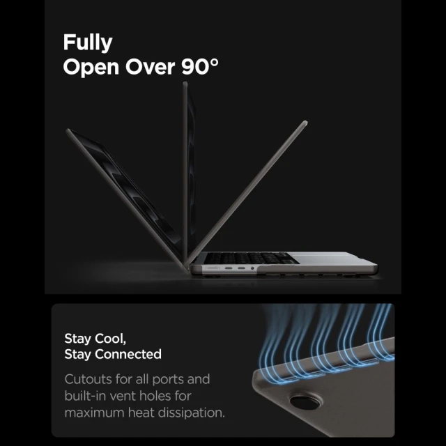 Чехол Spigen AirSkin для MacBook Pro 16 M1-M5/M5 Pro/M5 Pro Max 2021-2026 Black (ACS11527)