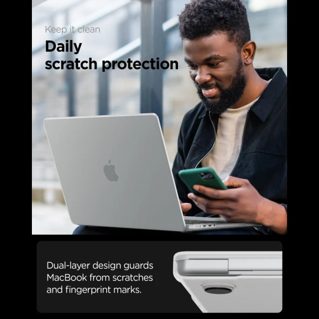 Чохол Spigen AirSkin для MacBook Pro 14 M1-M5 Pro/M5 Pro Max 2021-2026 Clear (ACS11528)