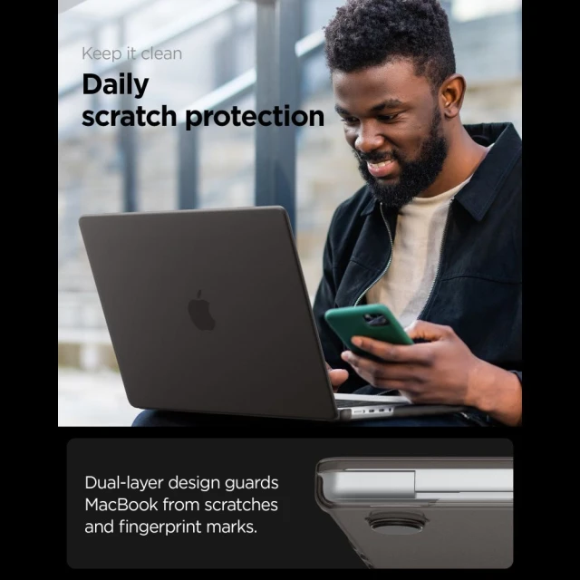 Чохол Spigen AirSkin для MacBook Pro 14 M1-M5 Pro/M5 Pro Max 2021-2026 Black (ACS11529)