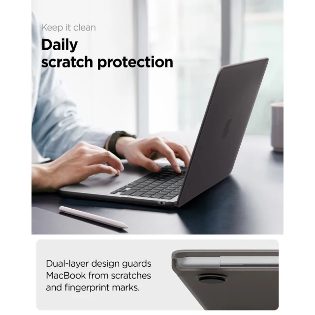 Чохол Spigen AirSkin для MacBook Air 13 M2-M5 2023-2026 Black (ACS11531)