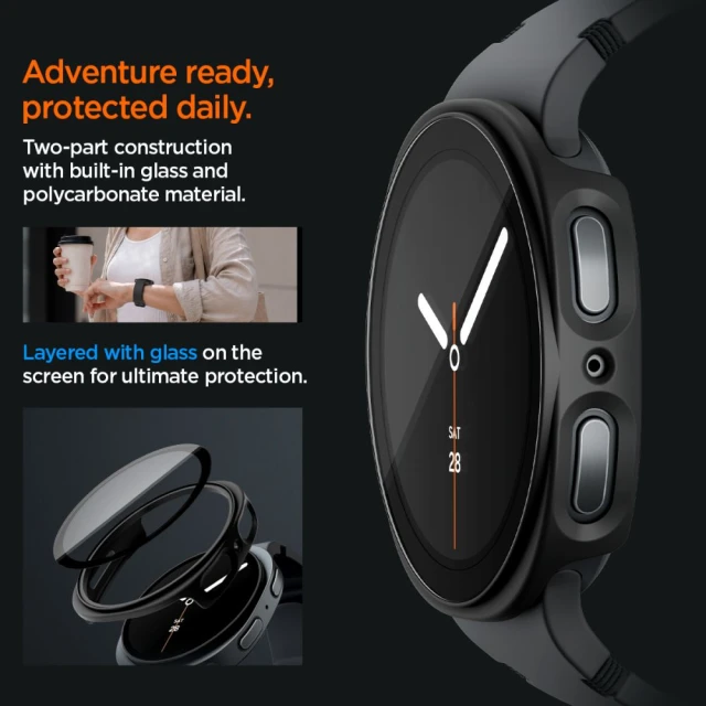 Чохол Spigen Thin Fit 360 для Samsung Galaxy Watch 8/9 40 mm Black (ACS11597)
