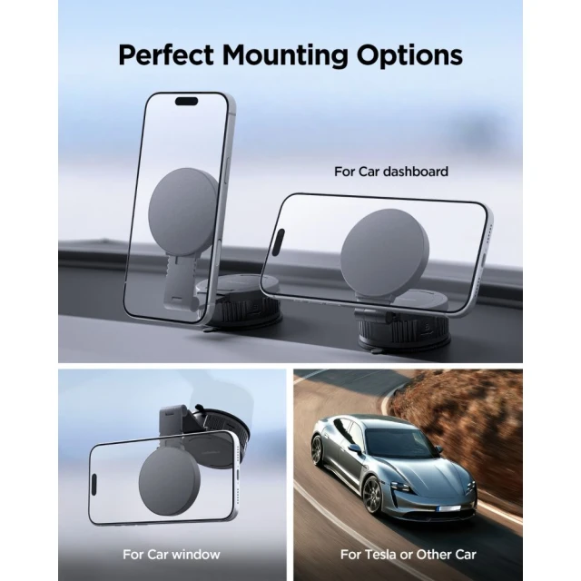 Автотримач Spigen MFT35-1 Magnetic Dashboard & Screen Black (ACP11659)
