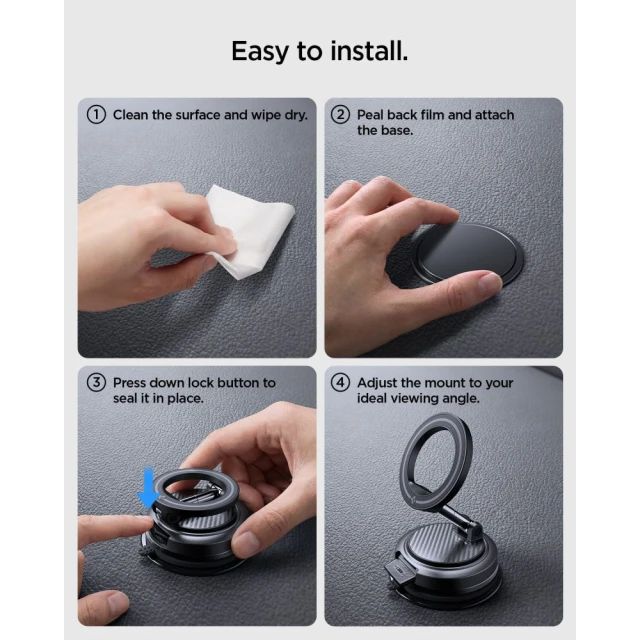 Автодержатель SPIGEN STK100 Vacuumlock Magnetic Dashboard Black (ACP11667)