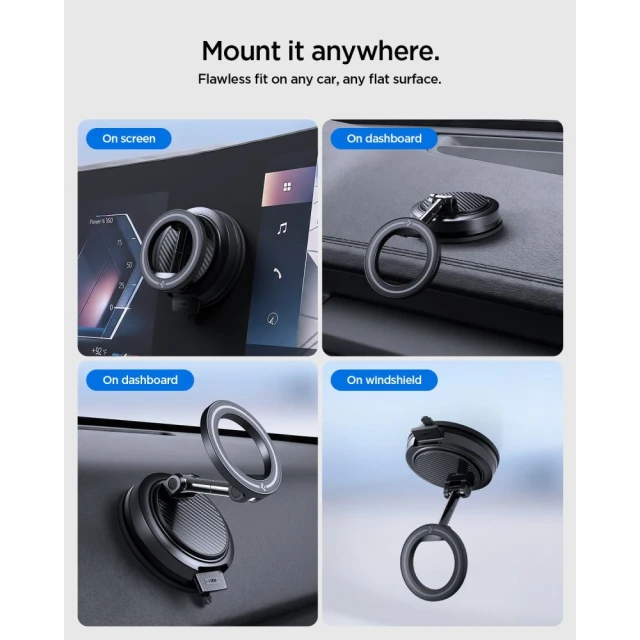 Автодержатель SPIGEN STK100 Vacuumlock Magnetic Dashboard Black (ACP11667)