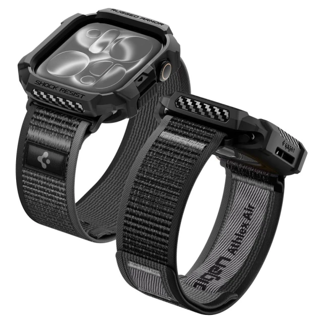 Чохол Spigen Athlex Air + Rugged Armor для Apple Watch 10 | 11 | 12 46mm Active Black / Grey (8800337248067)