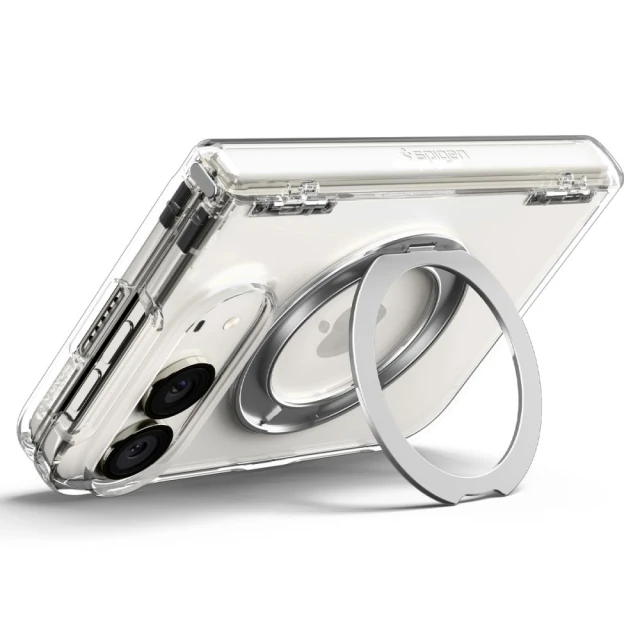 Чохол Spigen Ultra Hybrid Pro S Mag MagSafe для iPhone Duo Crystal Clear/White (8800337249118)