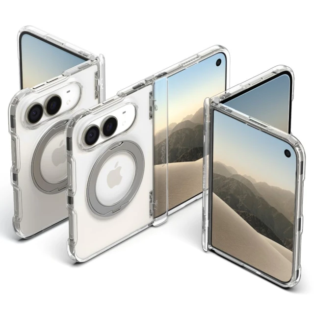 Чохол Spigen Ultra Hybrid Pro S Mag MagSafe для iPhone Duo Crystal Clear/White (8800337249118)