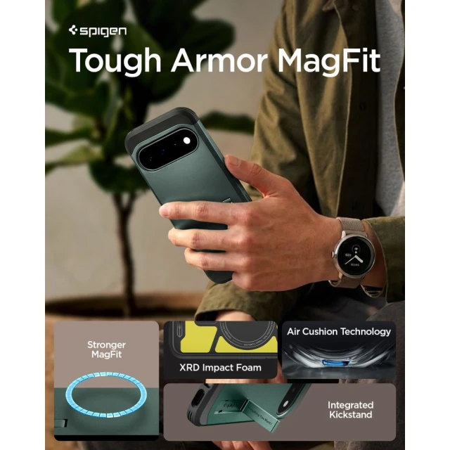 Чехол Spigen Tough Armor Mag для Google Pixel 11 Green (ACS11854)