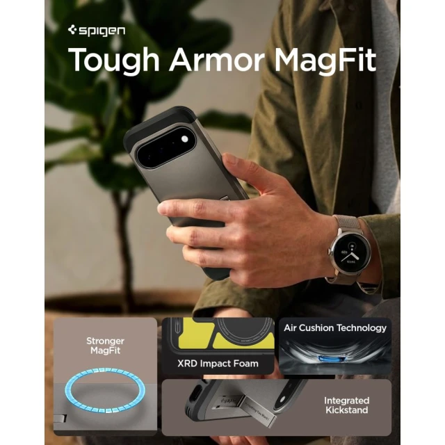 Чохол Spigen Tough Armor Mag для Google Pixel 11 Grey (ACS11855)