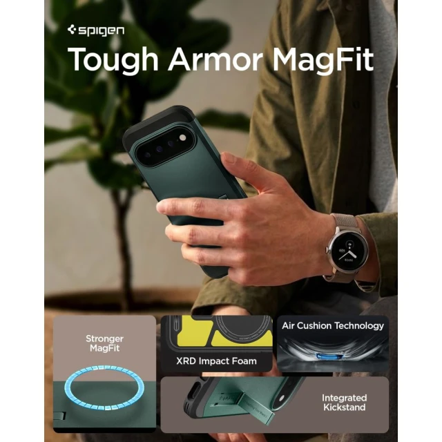 Чохол Spigen Tough Armor Mag для Google Pixel 11 Pro Green (ACS11859)