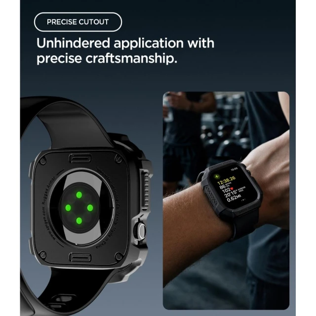 Чохол Spigen Rugged Armor для Apple Watch Series 12 46 mm Matte Black (ACS11886)