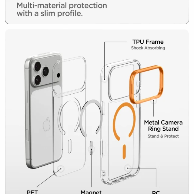 Чохол Spigen Ultra Hybrid Optik S для iPhone 18 Pro | 17 Pro Orange (ACS11923)