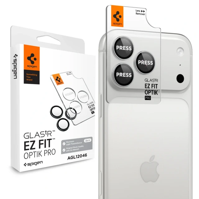 Захисне скло для камери Spigen Optik Pro GLAS.TR EZ FIT для iPhone 18 Pro Max | 18 Pro Silver (2 pack) (8800337251753)