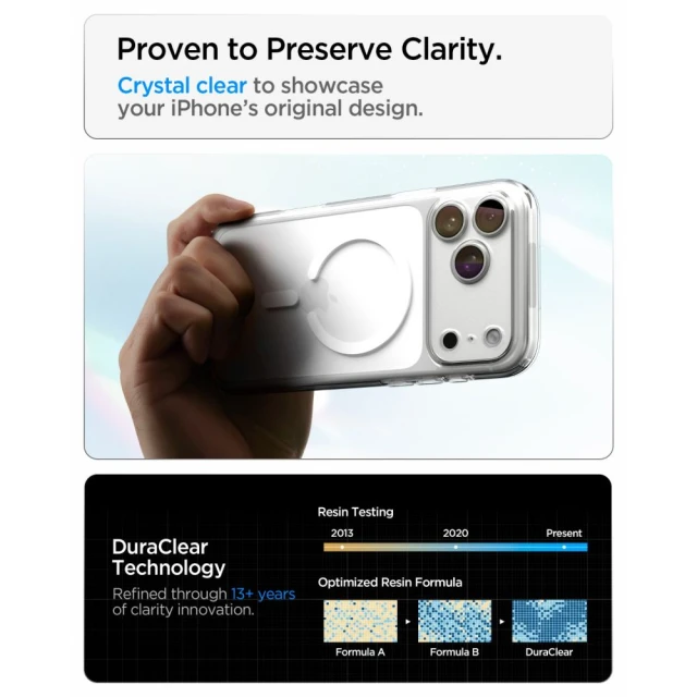 Чохол Spigen Ultra Hybrid для iPhone 18 Pro Max | 17 Pro Max Clear White with MagSafe (ACS12118)