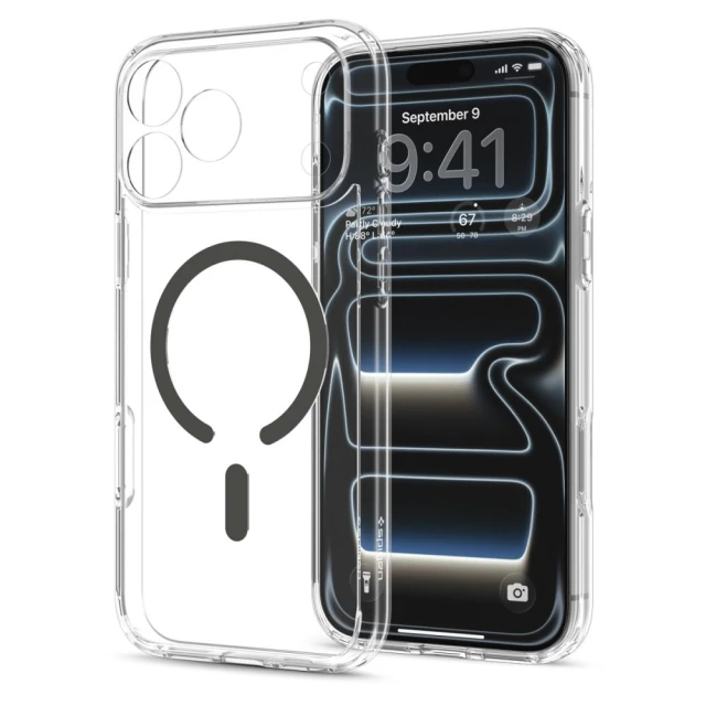 Чохол Spigen Ultra Hybrid для iPhone 18 Pro Max | 17 Pro Max Clear Graphite with MagSafe (ACS12119)