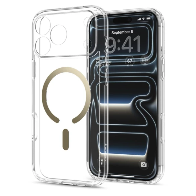 Чохол Spigen Ultra Hybrid для iPhone 18 Pro Max | 17 Pro Max Clear Gold with MagSafe (ACS12120)