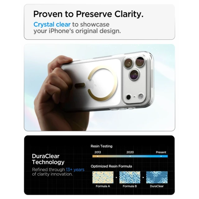 Чохол Spigen Ultra Hybrid для iPhone 18 Pro Max | 17 Pro Max Clear Gold with MagSafe (ACS12120)