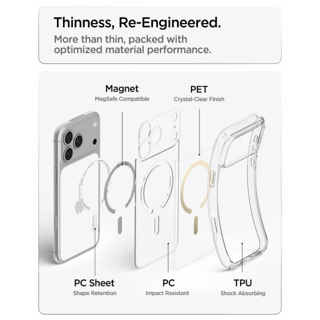 Чохол Spigen Ultra Hybrid для iPhone 18 Pro Max | 17 Pro Max Clear Gold with MagSafe (ACS12120)