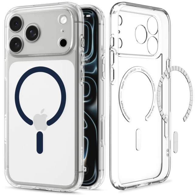 Чохол Spigen Ultra Hybrid MagSafe для iPhone 17 Pro Clear/Deep Blue (8800337252842)