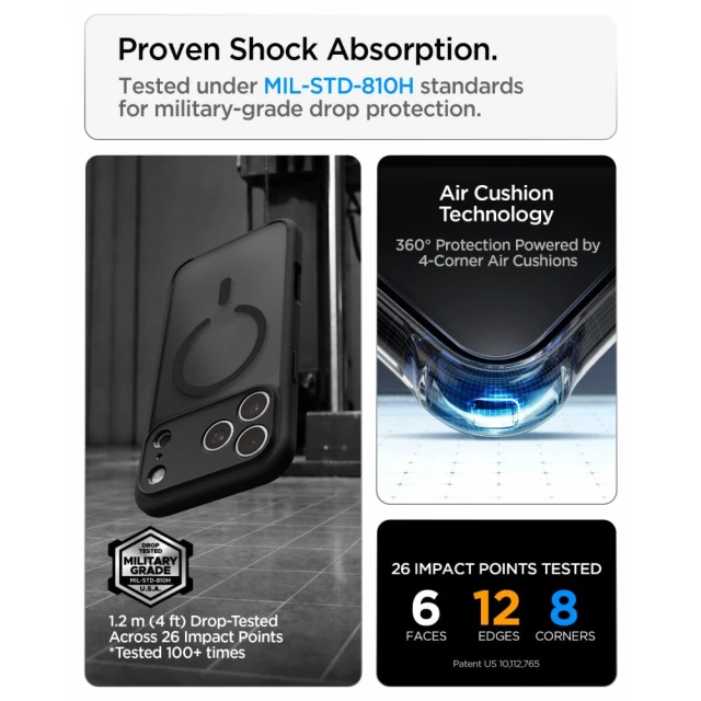 Чохол Spigen Ultra Hybrid для iPhone 18 Pro | 17 Pro Frost Black (ACS12160)