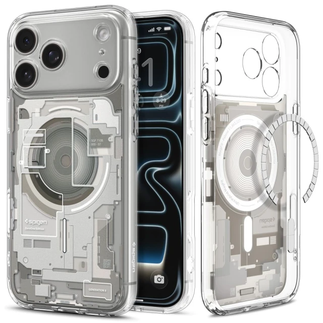 Чохол Spigen Ultra Hybrid для iPhone 18 Pro | 17 Pro Zero One Silver (ACS12164)