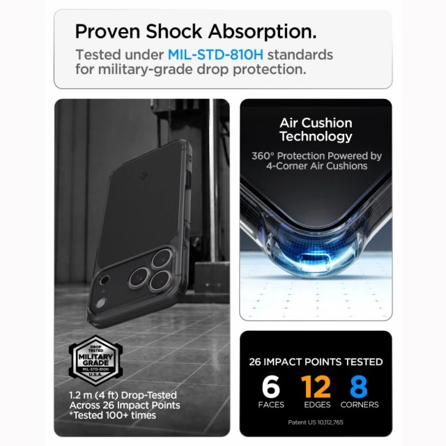 Чохол Spigen Ultra Hybrid T для iPhone 18 Pro | 17 Pro Matte Black (ACS12171)
