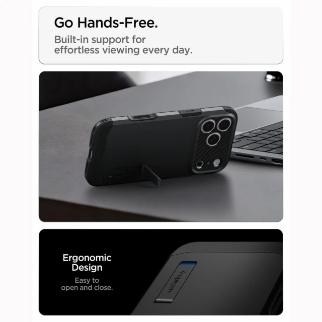 Чехол Spigen Tough Armor T MAG для iPhone 18 Pro | 17 Pro Black with MagSafe (ACS12173)