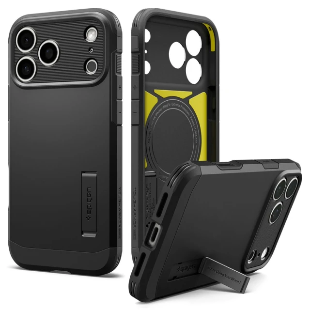 Чехол Spigen Tough Armor T MAG для iPhone 18 Pro | 17 Pro Black with MagSafe (ACS12173)