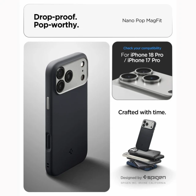 Чохол Spigen Nano Pop Mag для iPhone 18 Pro | 17 Pro Black (ACS12177)