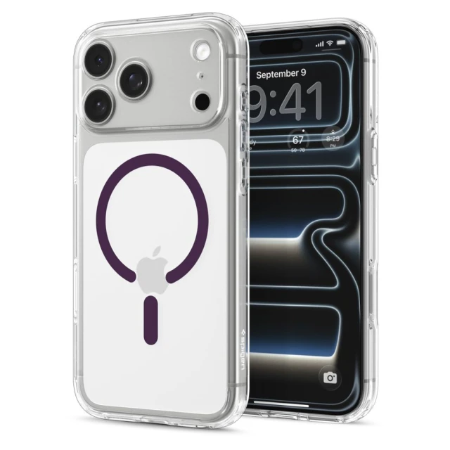 Чохол SPIGEN Ultra Hybrid для iPhone 18 Pro | 17 Pro Clear & Burgundy (ACS12335)