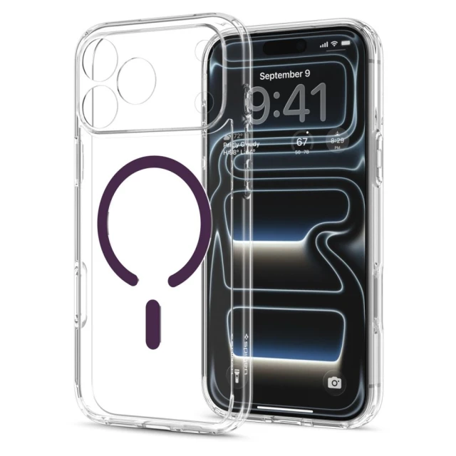 Чохол SPIGEN Ultra Hybrid для iPhone 18 Pro | 17 Pro Clear & Burgundy (ACS12335)
