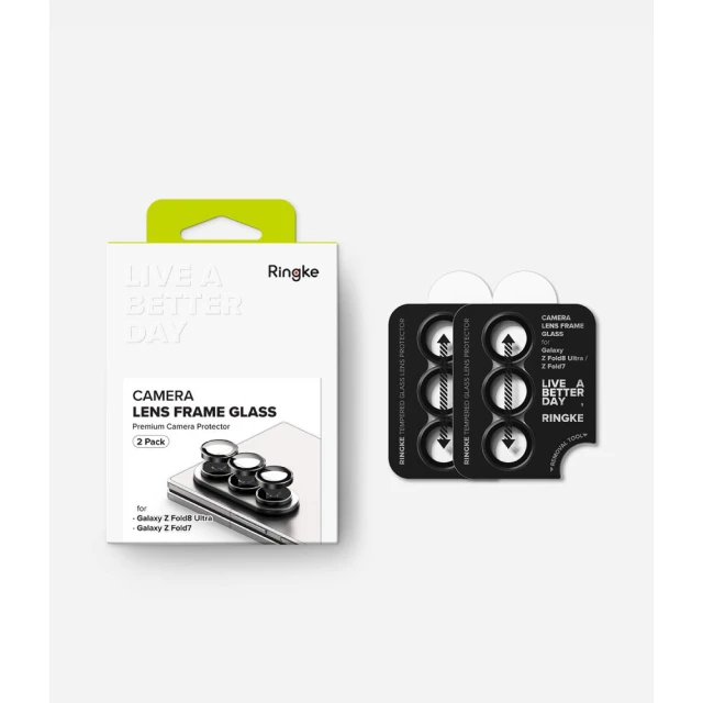 Захисне скло для камери Ringke Camera Frame для Samsung Galaxy Fold 7 / Fold 8 Ultra Black (2 pack) (8800380460638)