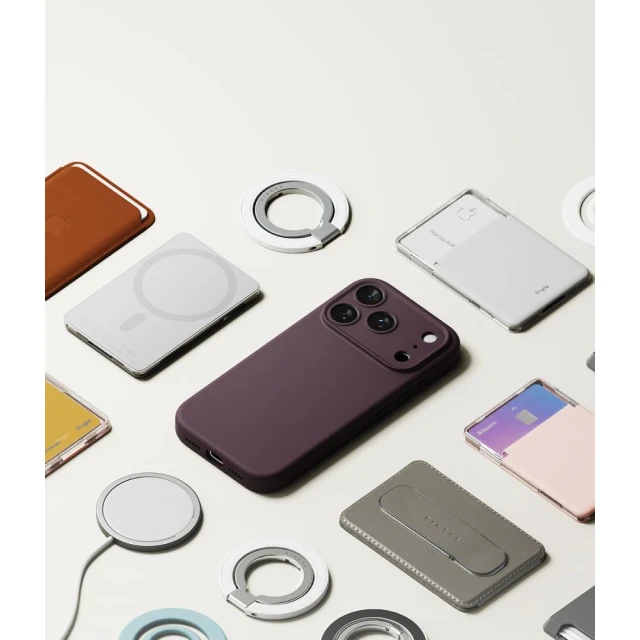 Чохол Ringke Silicone Magnetic для iPhone 18 Pro Max Dark Cherry with MagSafe (8800380462144)