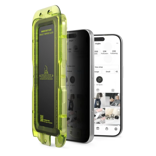 Защитное стекло Ringke Easy Slide для iPhone 18 Pro Max Privacy (2 pack) (8800380462434)