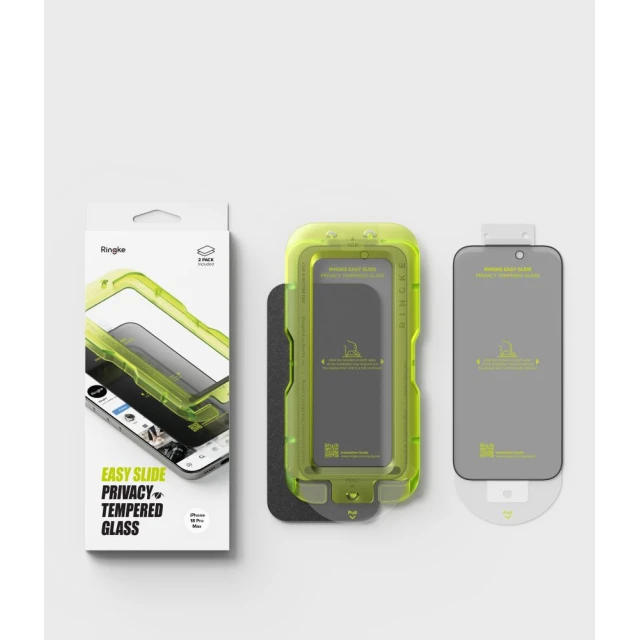 Защитное стекло Ringke Easy Slide для iPhone 18 Pro Max Privacy (2 pack) (8800380462434)