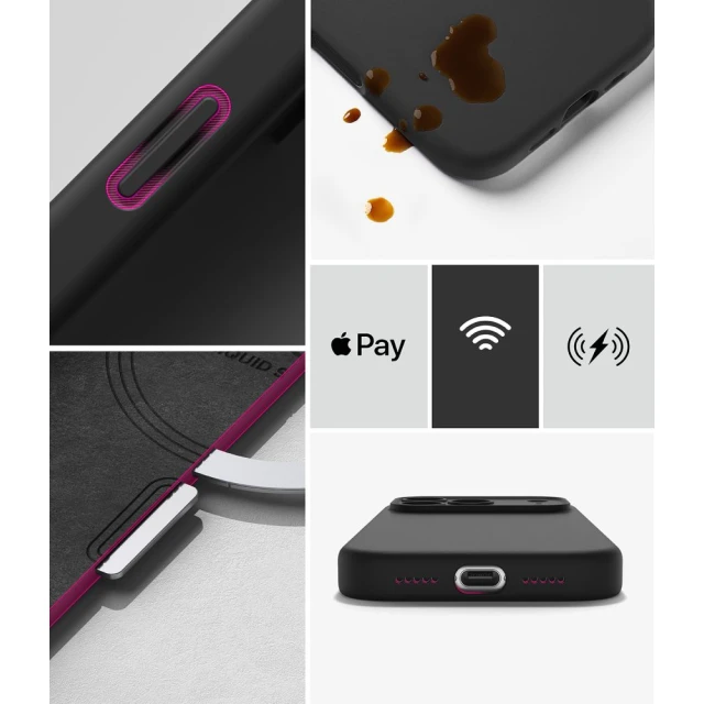 Чохол Ringke Silicone Magnetic для iPhone 18 Pro Black with MagSafe (8800380463059)