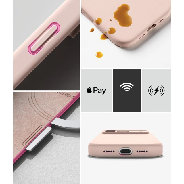 Чохол Ringke Silicone Magnetic для iPhone 18 Pro Pink Sand with MagSafe (8800380463080)