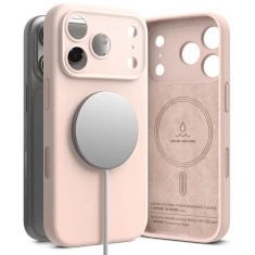Чохол Ringke Silicone Magnetic для iPhone 18 Pro Pink Sand with MagSafe (8800380463080)