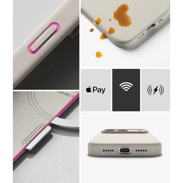 Чохол Ringke Silicone Magnetic для iPhone 18 Pro Stone with MagSafe (8800380463110)