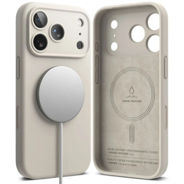 Чохол Ringke Silicone Magnetic для iPhone 18 Pro Stone with MagSafe (8800380463110)