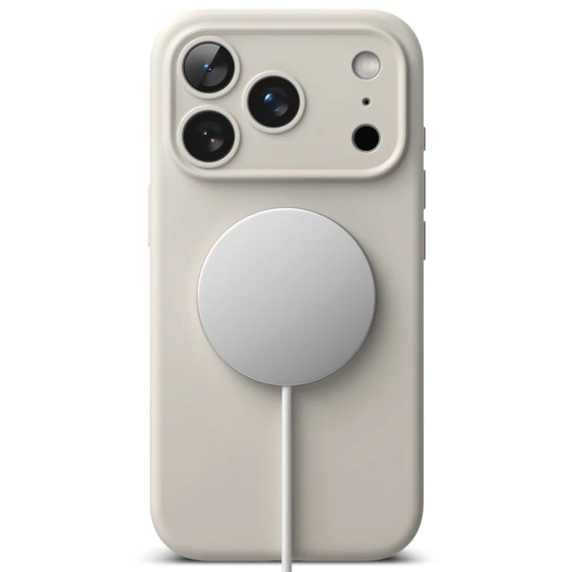 Чохол Ringke Silicone Magnetic для iPhone 18 Pro Stone with MagSafe (8800380463110)
