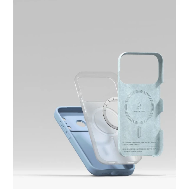 Чохол Ringke Silicone Magnetic для iPhone 18 Pro Light Blue with MagSafe (8800380463141)